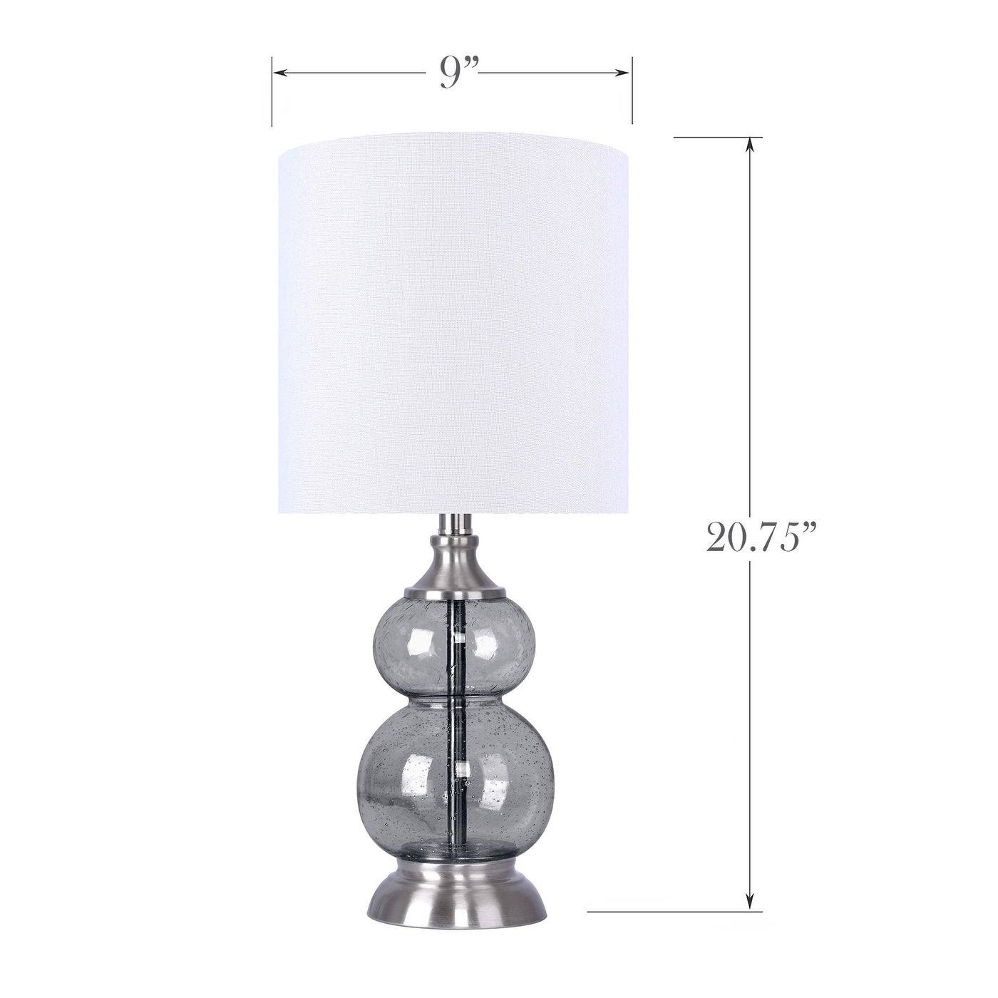 Clear Seeded Glass Accent Lamp Set of 2 H587
