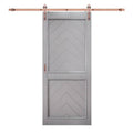 Barn Door with Bent Strap Hardware Matte Gray / Copper Z719977