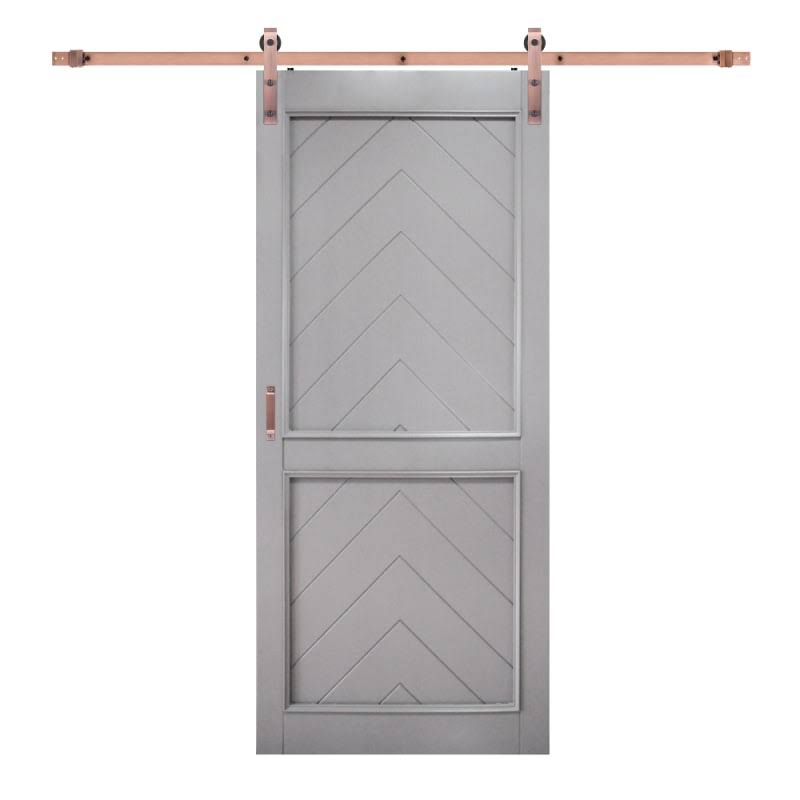 Barn Door with Bent Strap Hardware Matte Gray / Copper Z719977