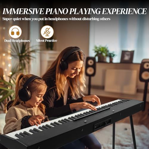 88 Key Full Size Digital Piano with Bench and 3 Pedal Unit (Black) Z542738