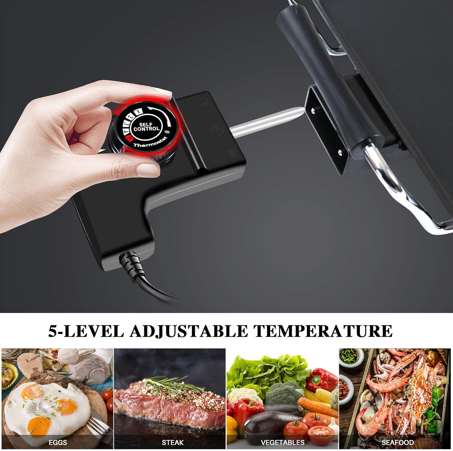 Electric Griddle Nonstick 1500 Watts 35x9 L692201