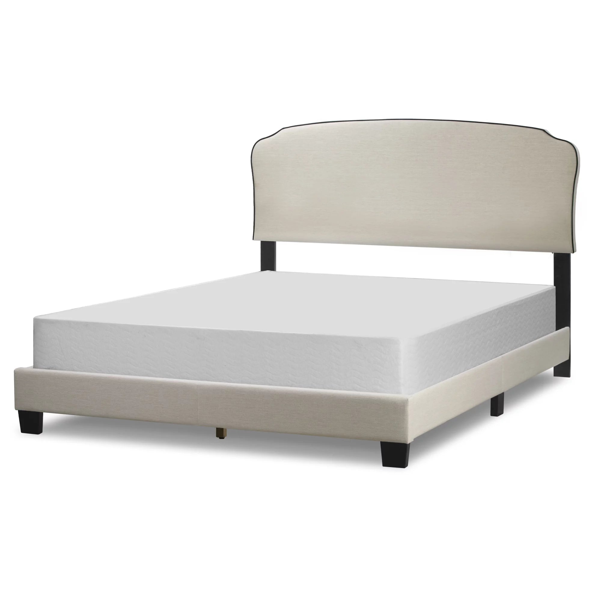 Beige Fabric Queen Bed H41412
