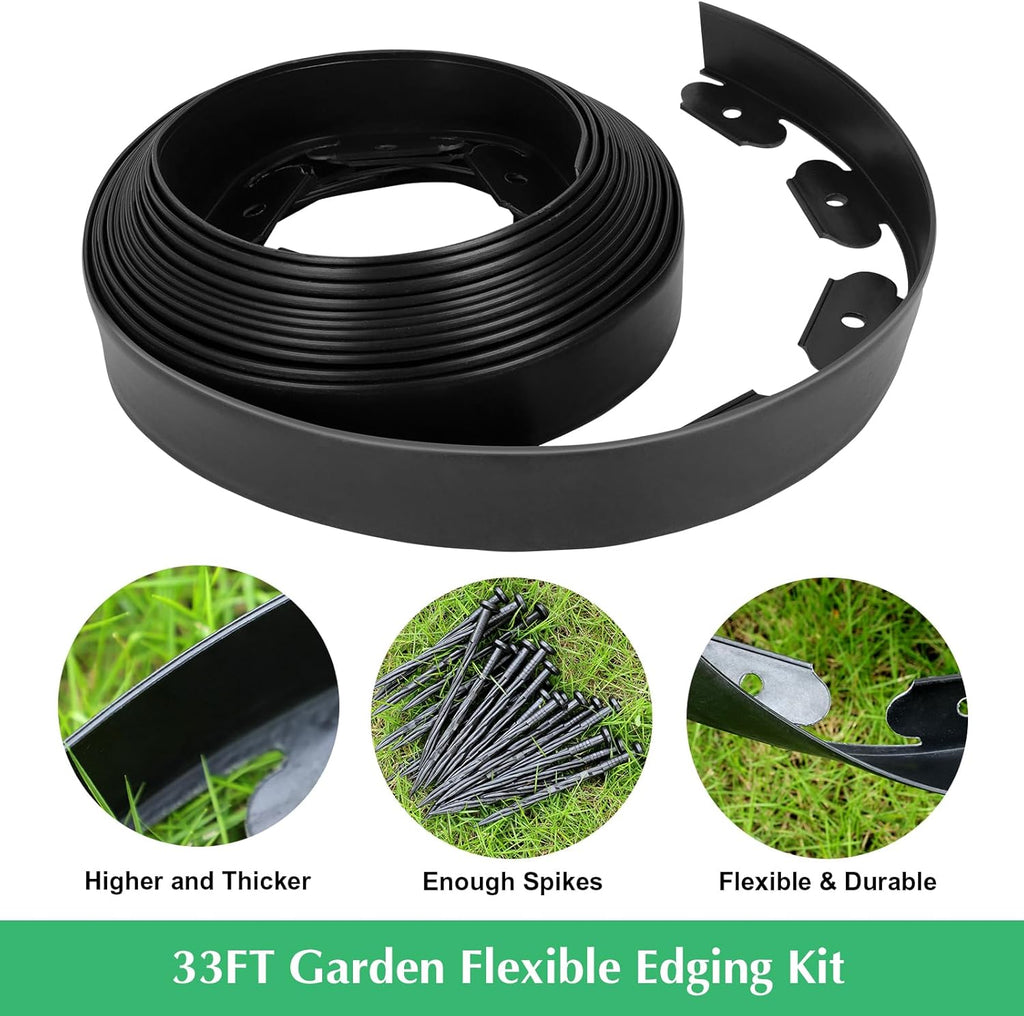 33FT No Dig Landscape Edging Border Kit with 40 Spikes C385