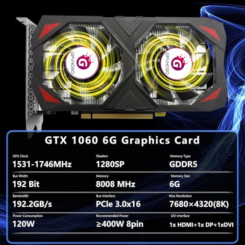GTX 1060 6GB GDDR5 192Bit Video Card with Dual Cooling Fans C47221