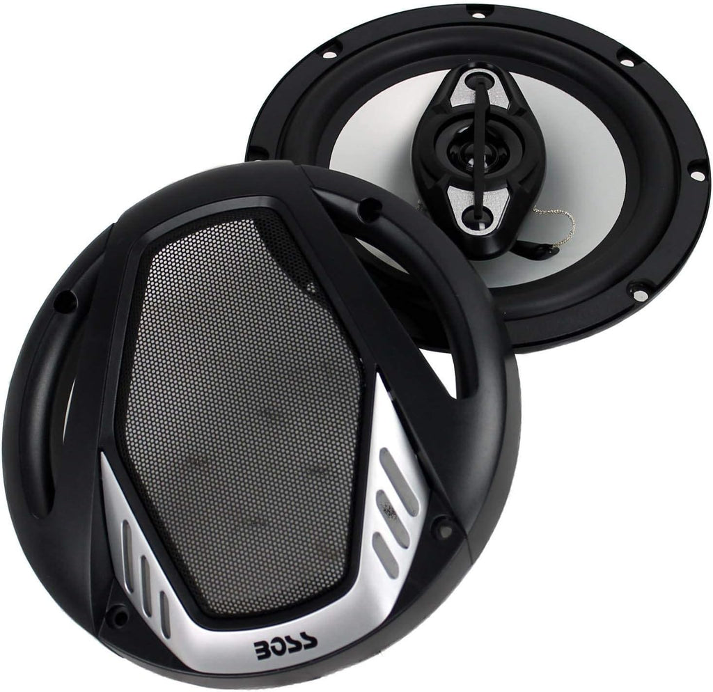 6.5" 4-Way Car Audio Coaxial Speakers, Black (6 Speakers) Q390