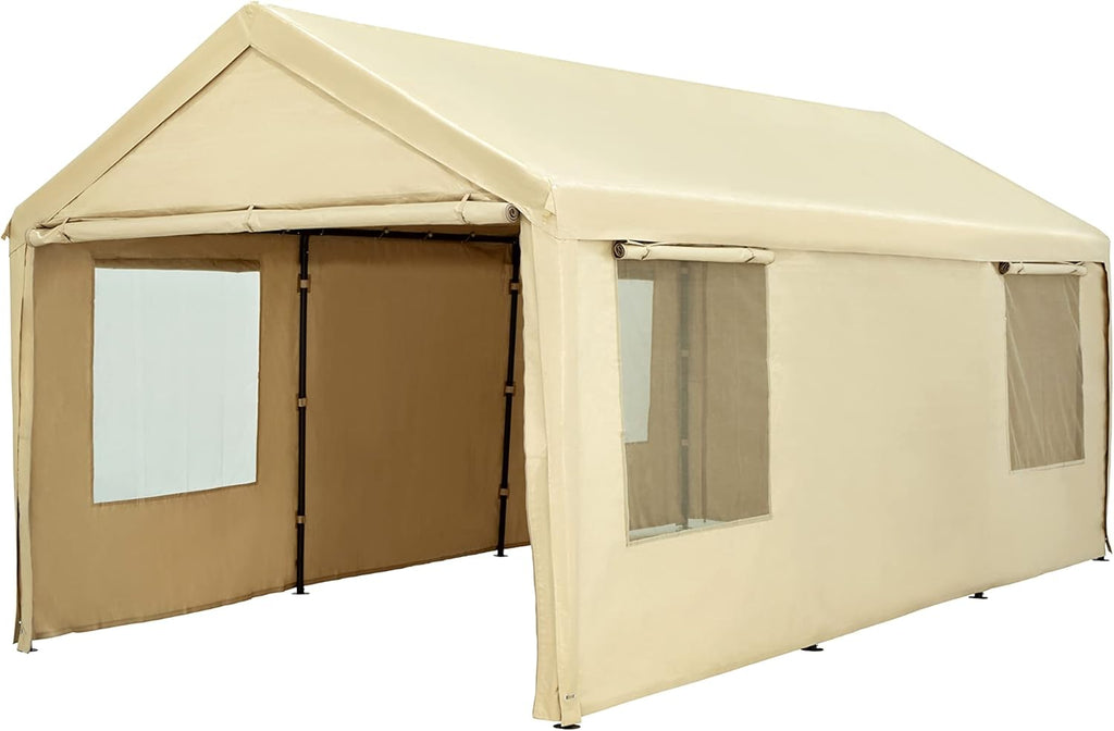 10 x 20 ft Heavy Duty Carport with Ventilated Windows G7221