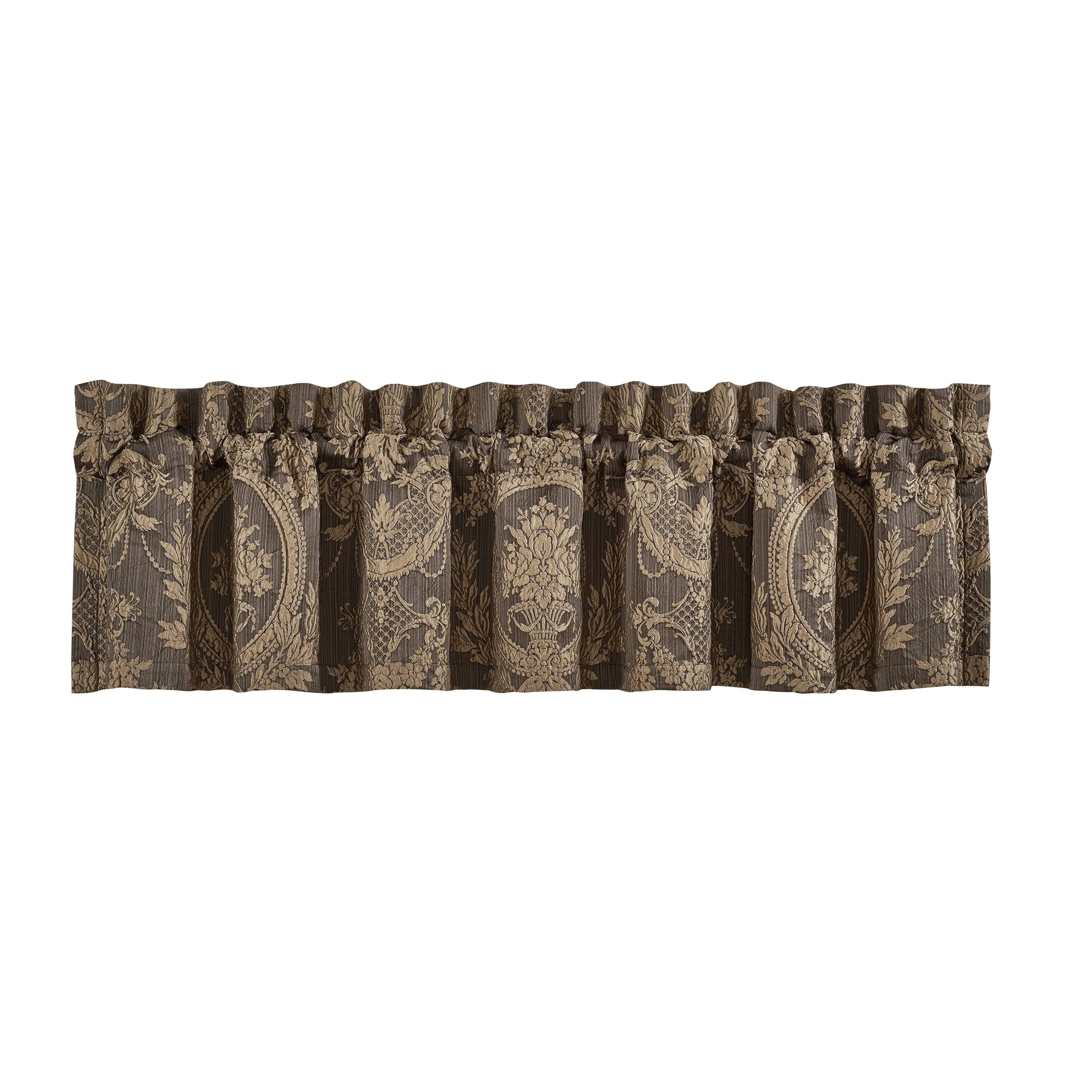 Taupe/Chocolate Rod Pocket Window Valance Z735