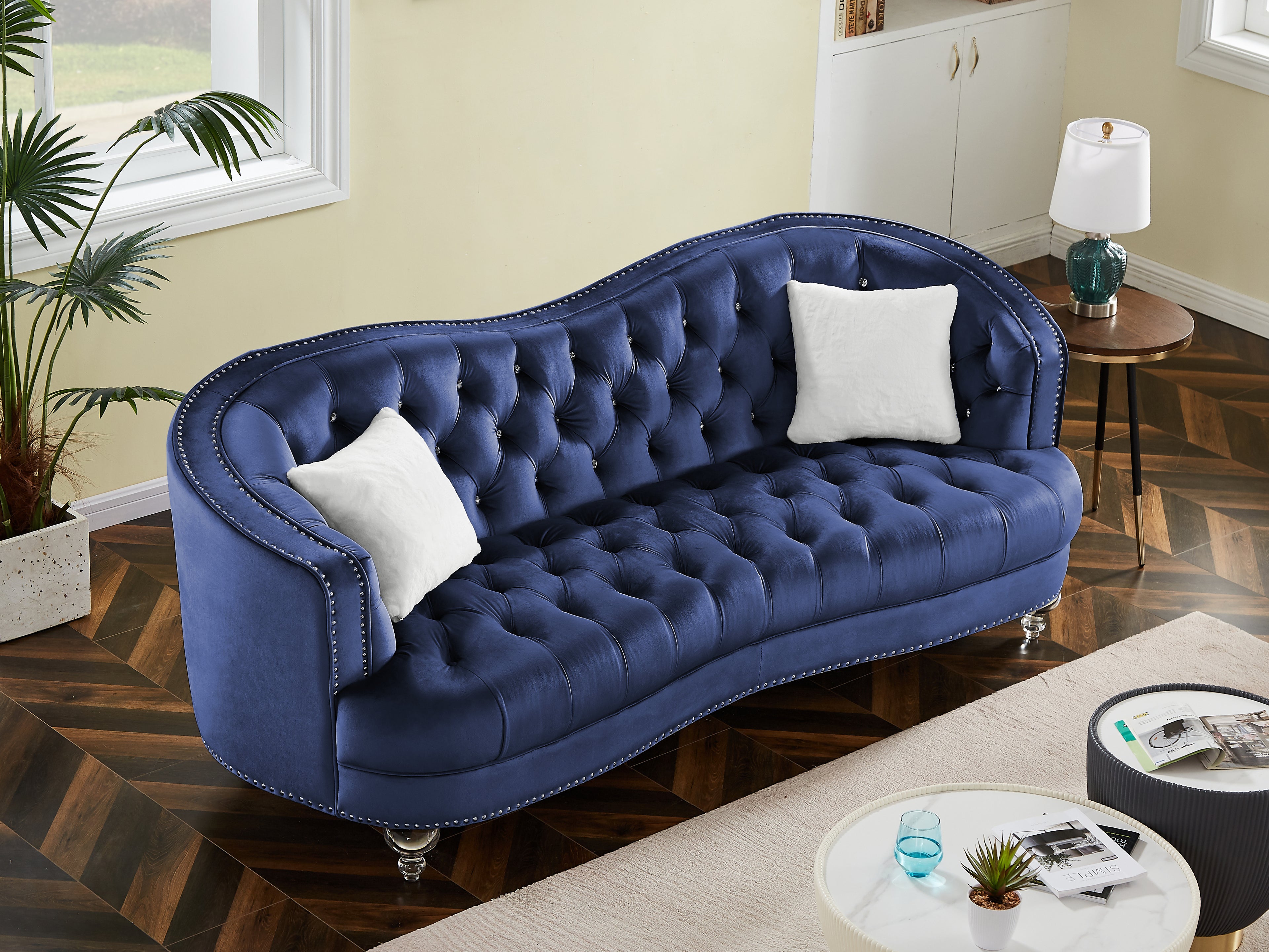 Navy Blue Tufted 3P Sofa W881483