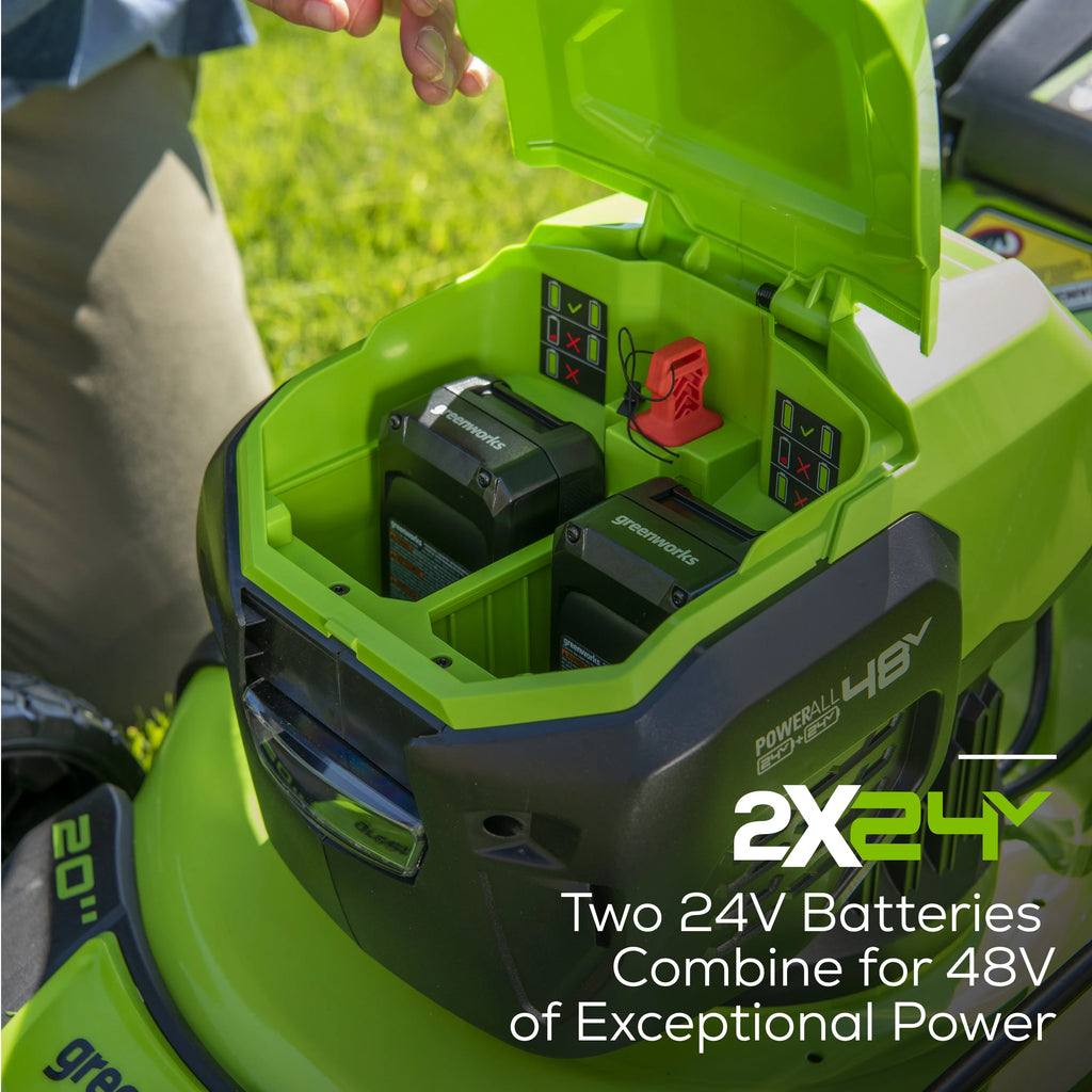 48V 20" Battery-Powered Lawn Mower with Two 4.0Ah Batteries & Charger A166