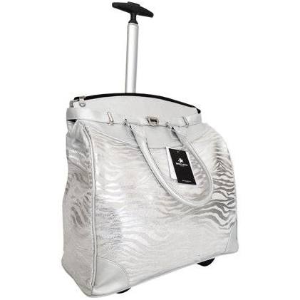 Silver Zebra Rolling Computer Laptop Bag R610
