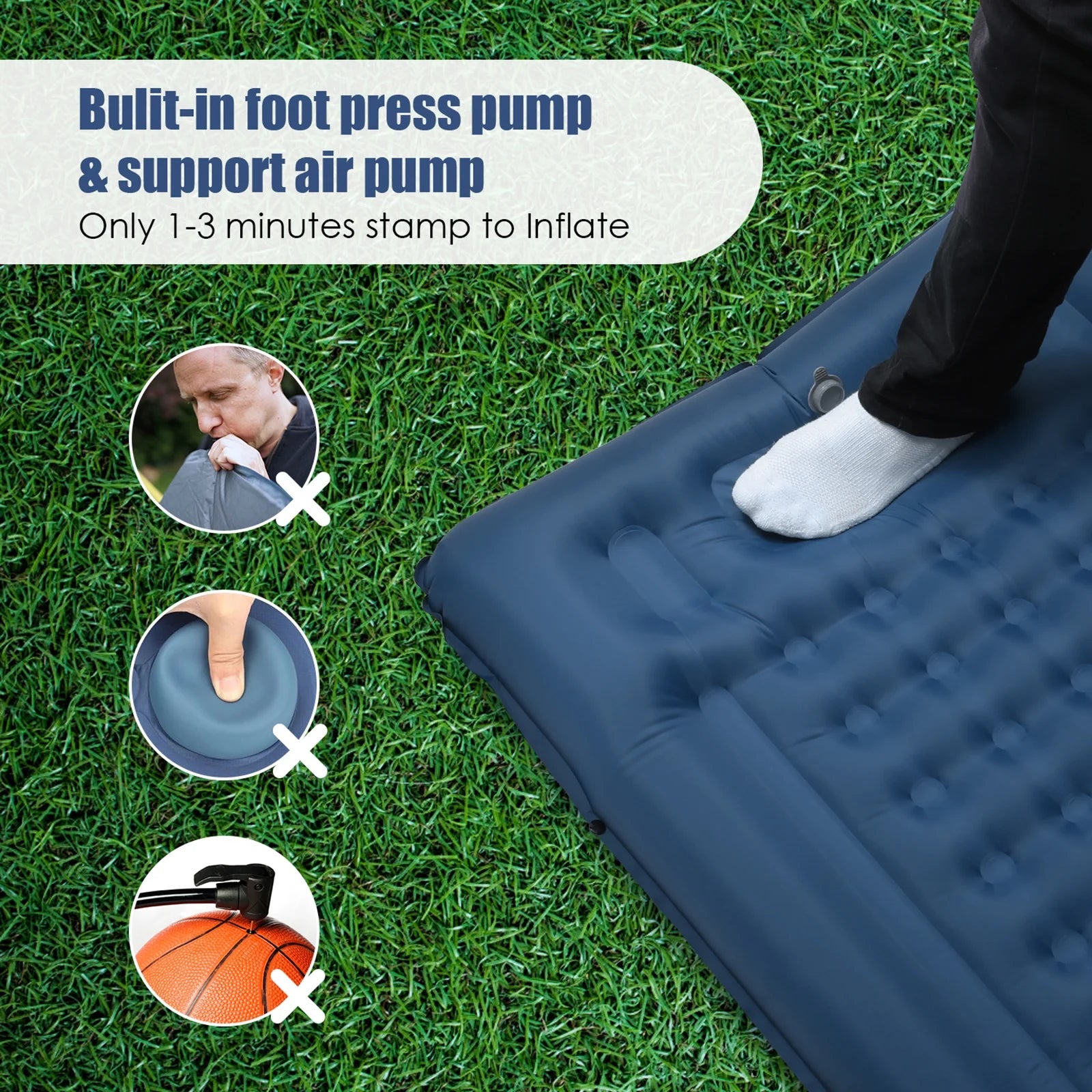 Inflatable Sleeping Pad 4 Inch Thick Air Mattress B81606