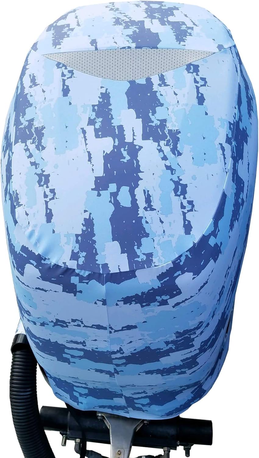 Blue Digital Camo Outboard Motor Cover F75641