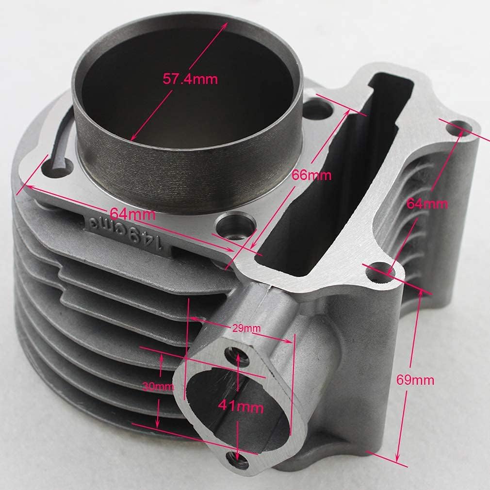 57.4mm Bore 150cc GY6 Engine Rebuild Kit Cylinder Head Pack of 2 D786