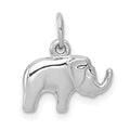 14K White Gold Rhodium Plated Elephant Pendant Charm L320
