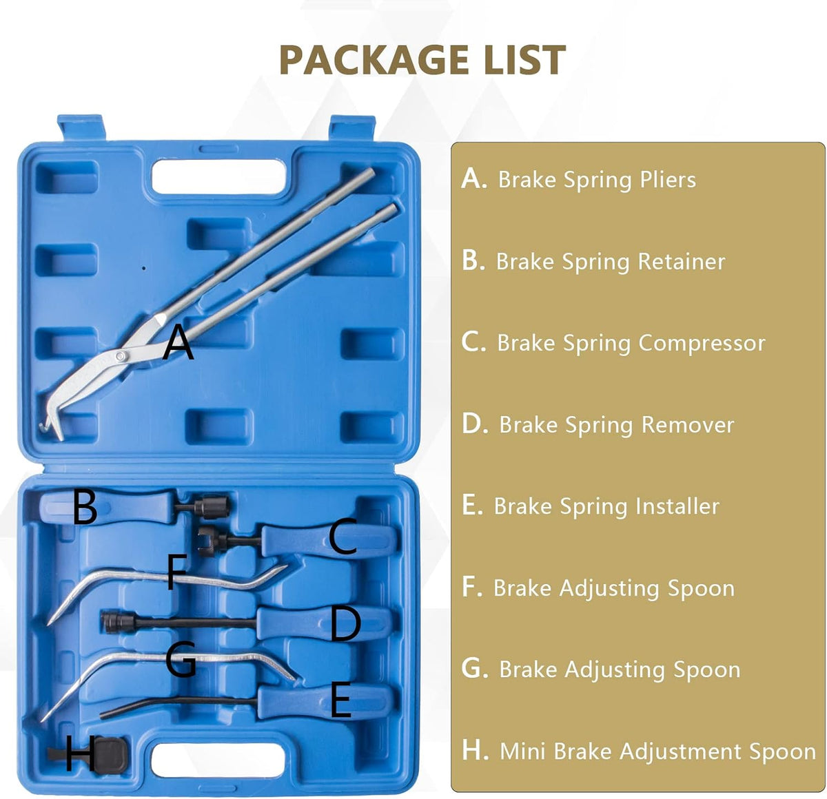 32PC Brake Tool Set Disc Brake Piston Caliper Compression Tool and Drum Brake Adjusting Tool Kit O137
