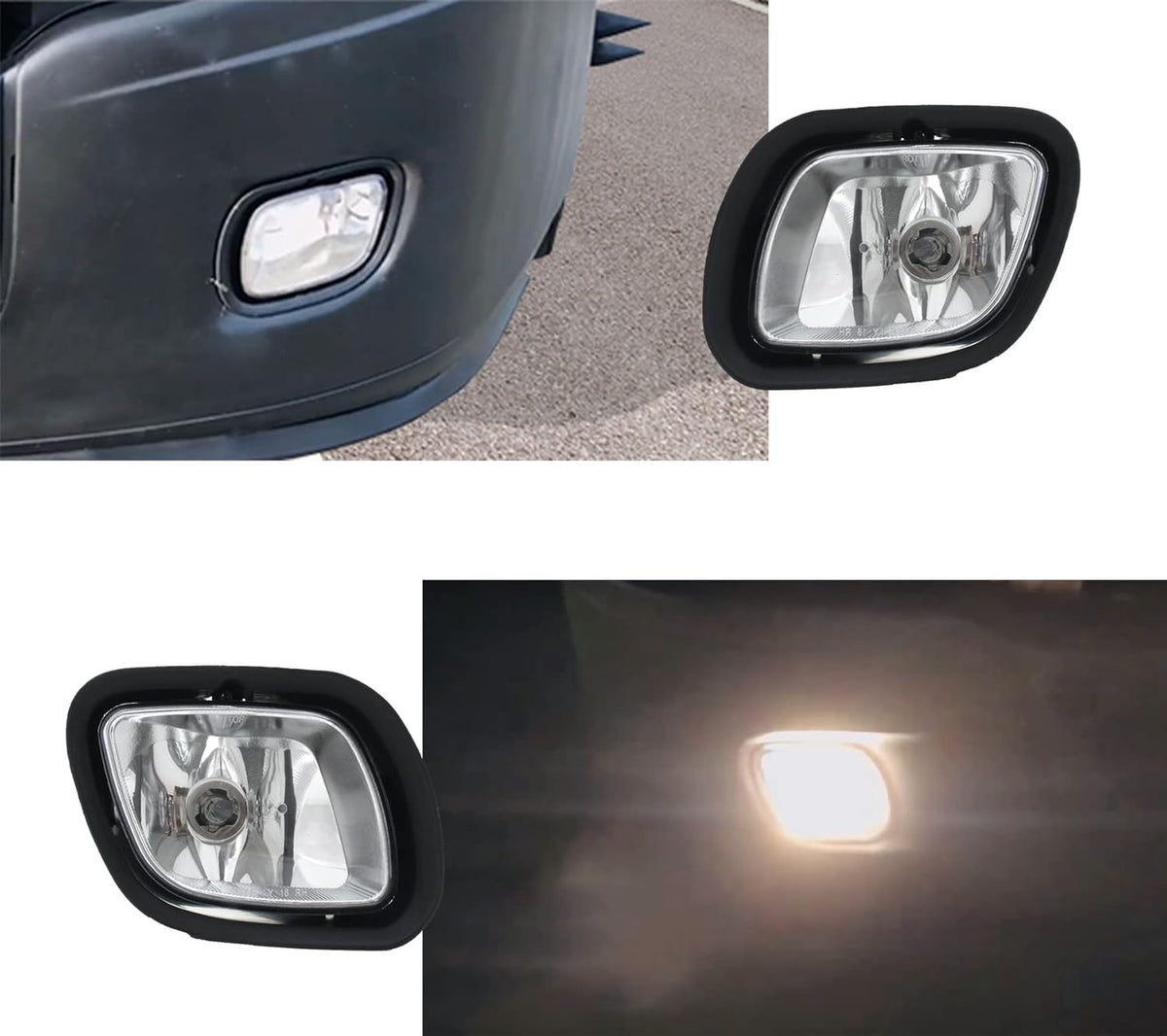 Pair Fog Lights with Bulbs Compatible with Freightliner Cascadia 08-17 Driver and Passenger Side R494779