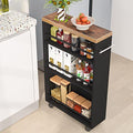 Slim 4-Tier Rolling Storage Cart with Handle Y342298