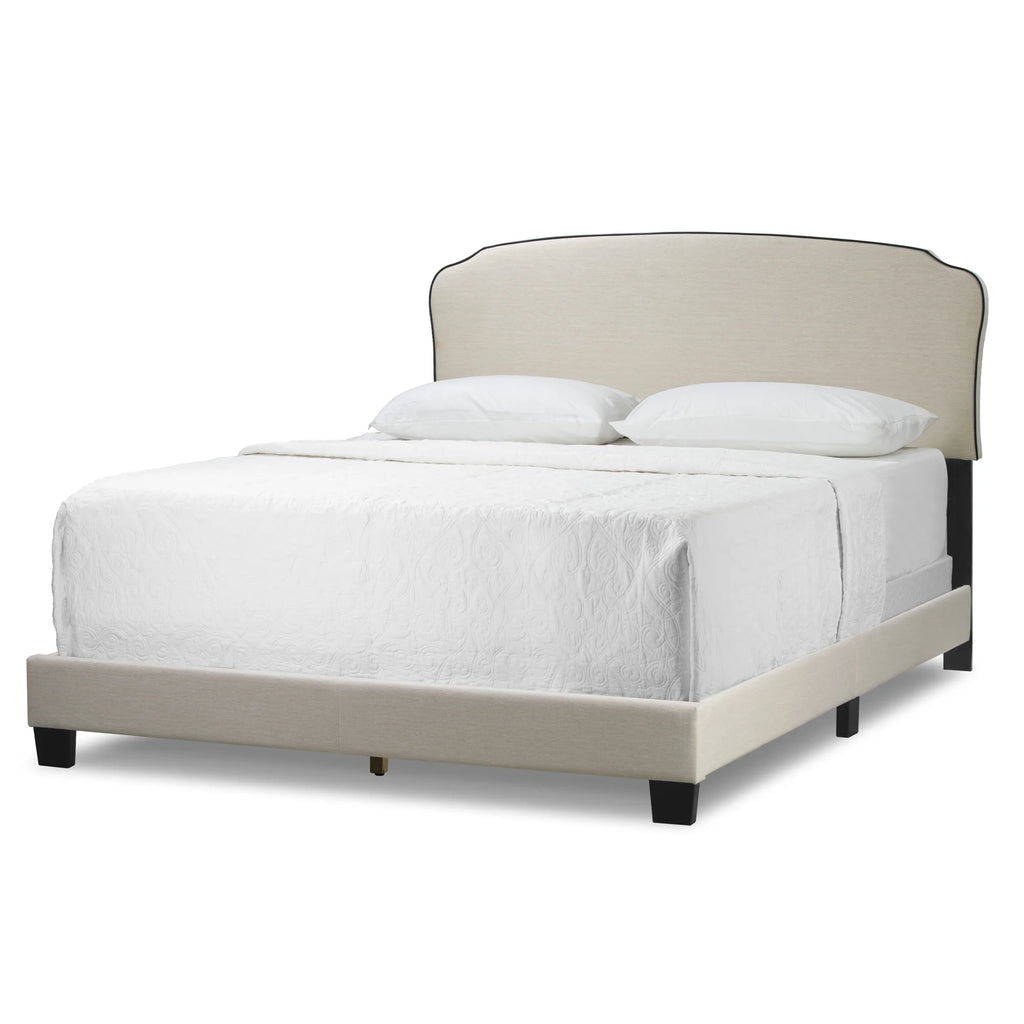 Beige Fabric Queen Bed H41412