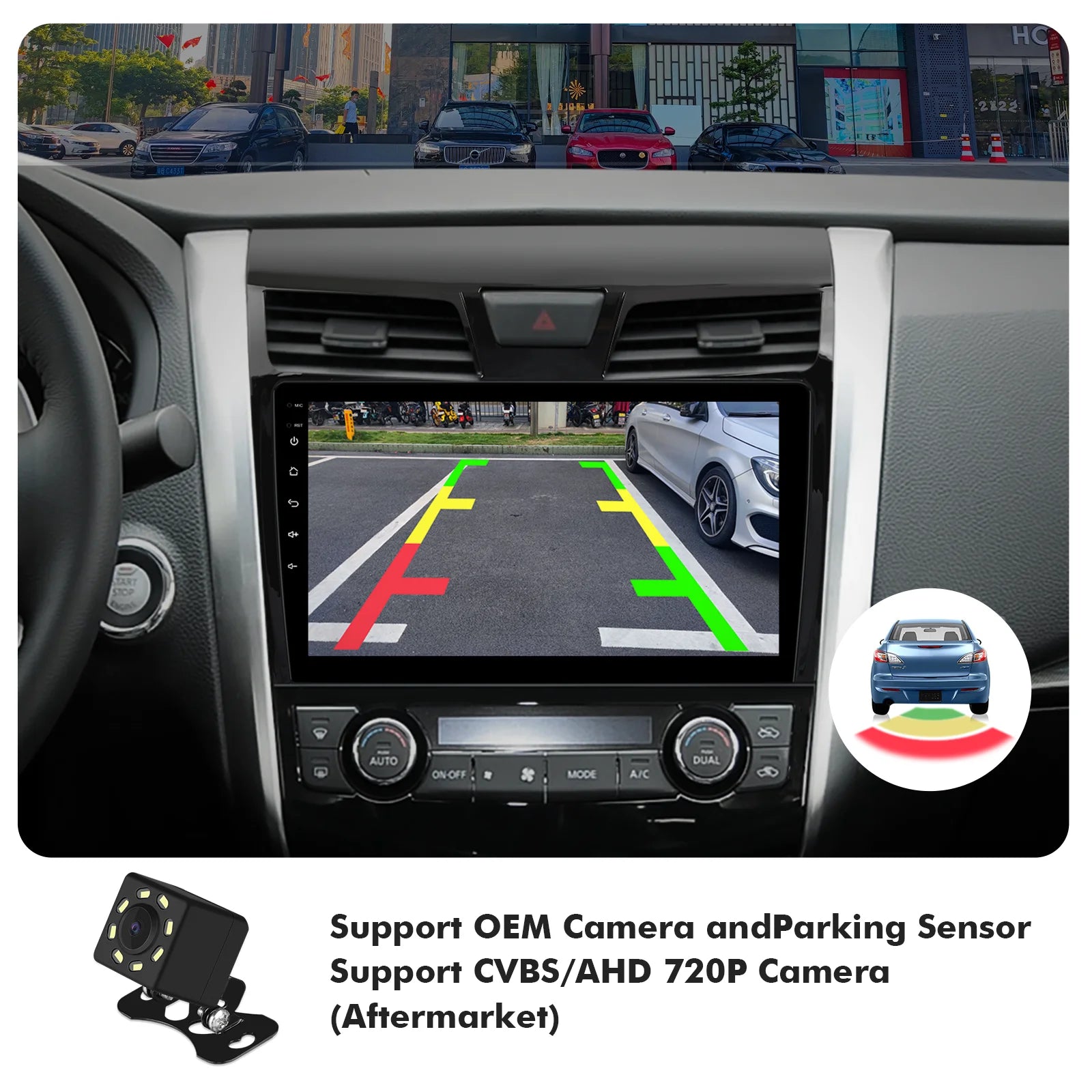 10.1 inches Android 12 Double Din Car Stereo IPS Touchscreen Car Radio with Carplay Android Auto Backup Camera GPS FM BT W619601