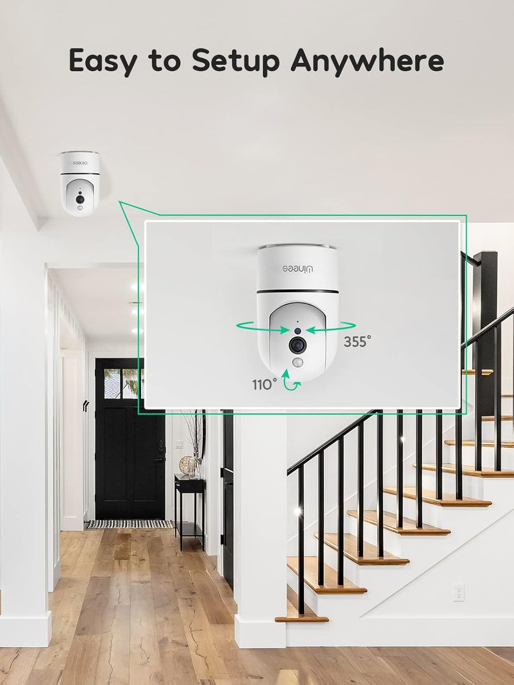 1080P WiFi Indoor Security Camera with Night Vision, 2 Way Audio, Pack of 2 K894886
