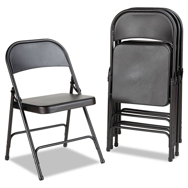Graphite Steel Folding Chair, 4/Carton M1508