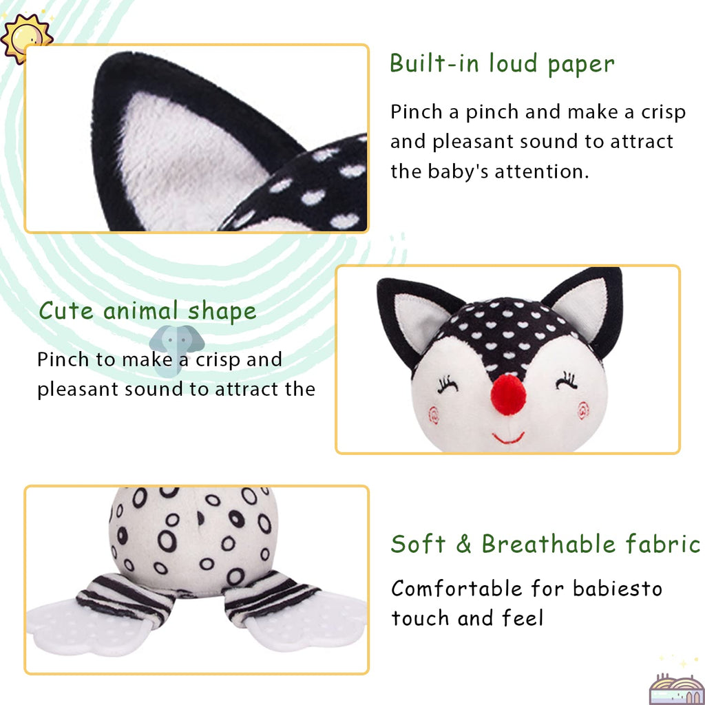 Baby Soft Rattles Teether Plush Rings for Infants 0 3 6 Months W47574