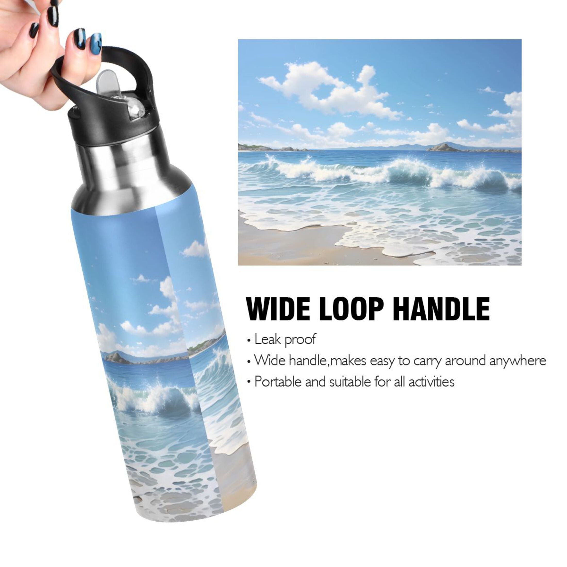 Insulated Stainless Steel Water Bottle with Straw Lid 20 oz G6150