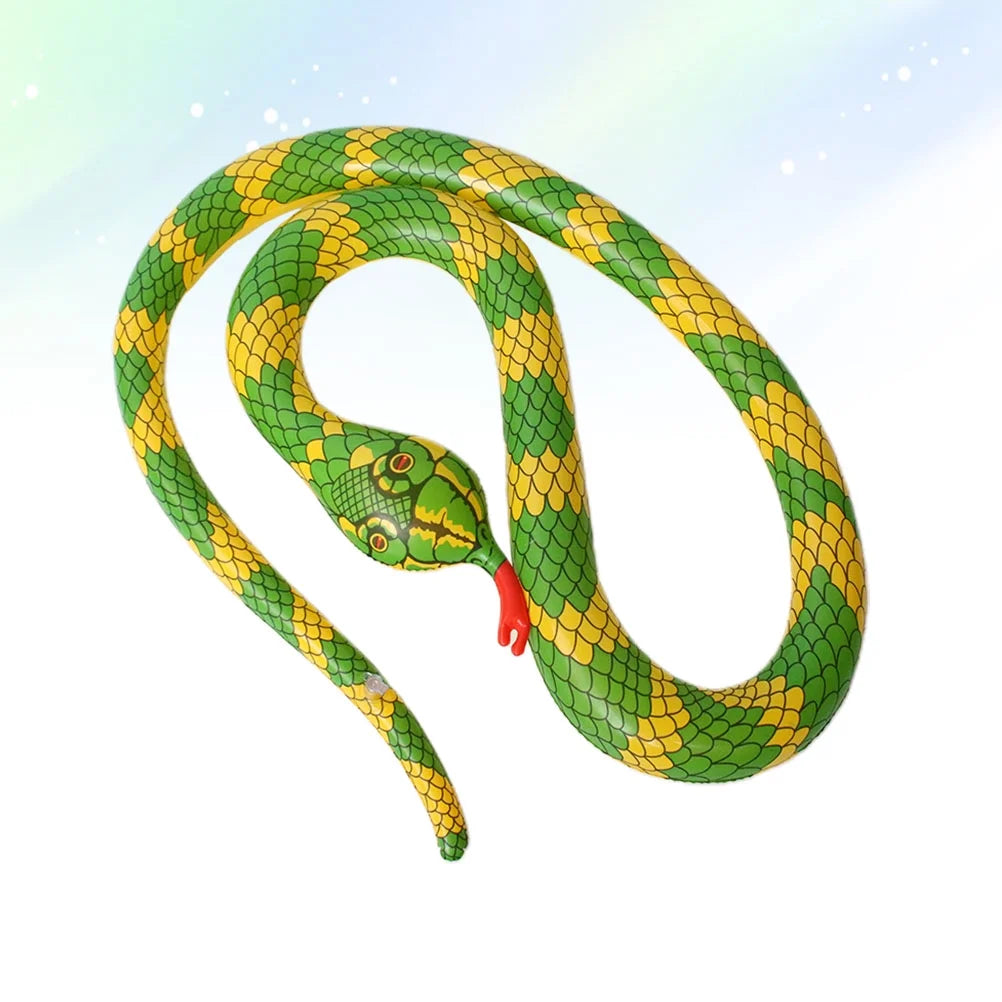 Yellow Inflatable Snake Model Toy S4373