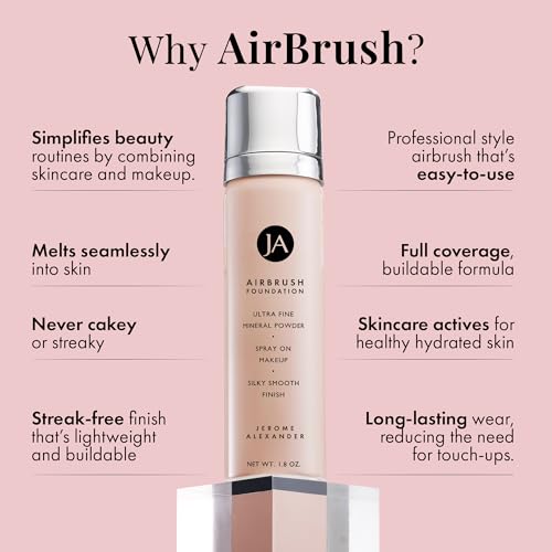 2pc Set with Airbrush Foundation and Kabuki Brush Spray Makeup Dark G4925