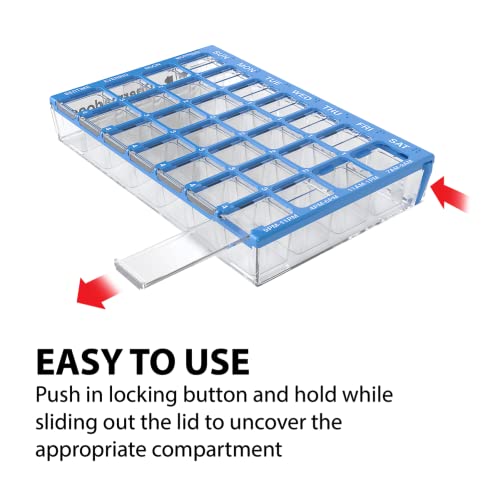 Weekly AM/PM Pill Case, 4 Times a Day, Blue H278462