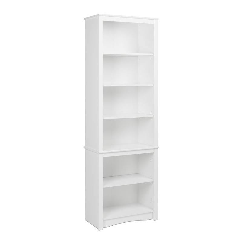 6 Shelf White Bookcase V248