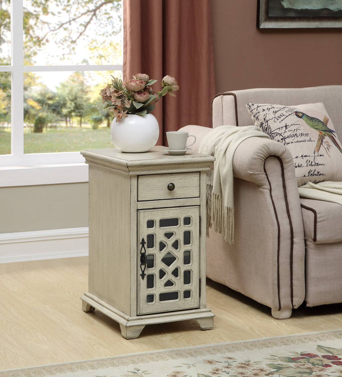 One Drawer One Door Chairside Cabinet Z80010