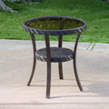 Brown Wicker Patio Side Table Q42241