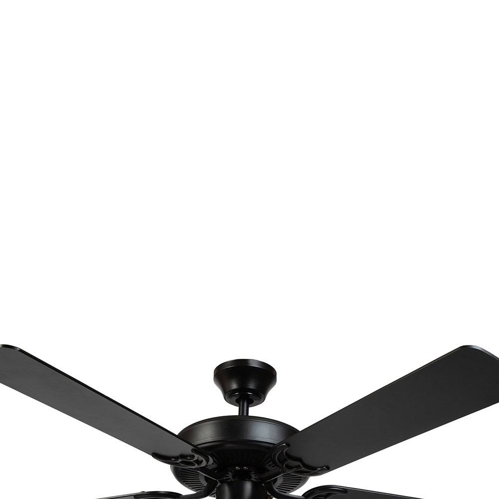 5 Blade Ceiling Fan in Black Finish with Clear Seedy Glass Y450390