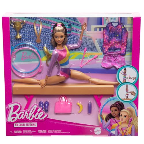 Blonde Gymnast Fashion Doll Playset with Balance Beam U589