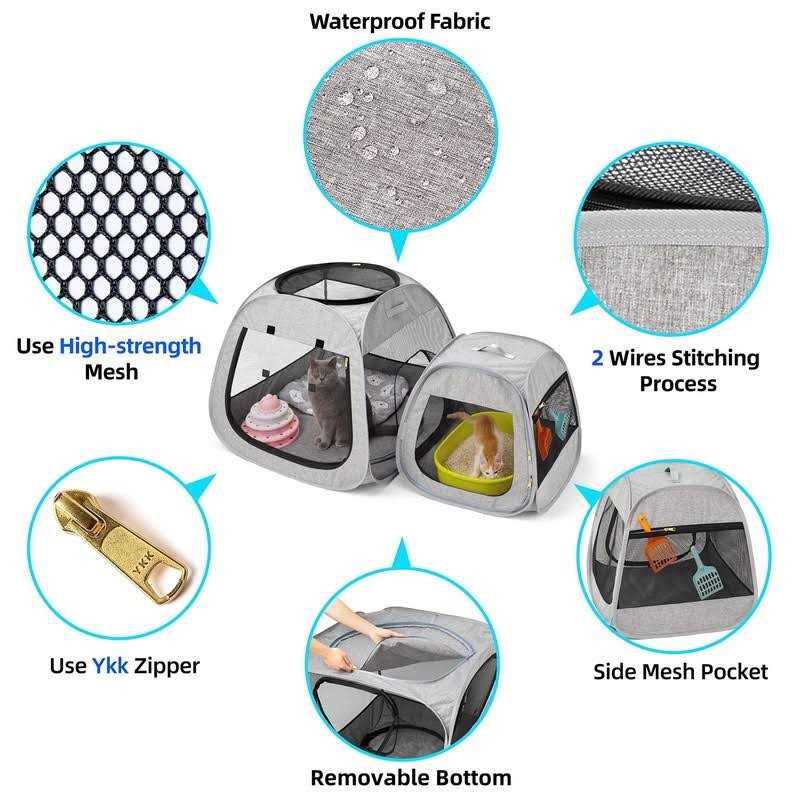 Portable Cat Playpen, Foldable Pet Tent U7894