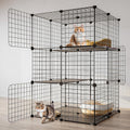 Black 3-Tier Metal Wire Cat Cage B147