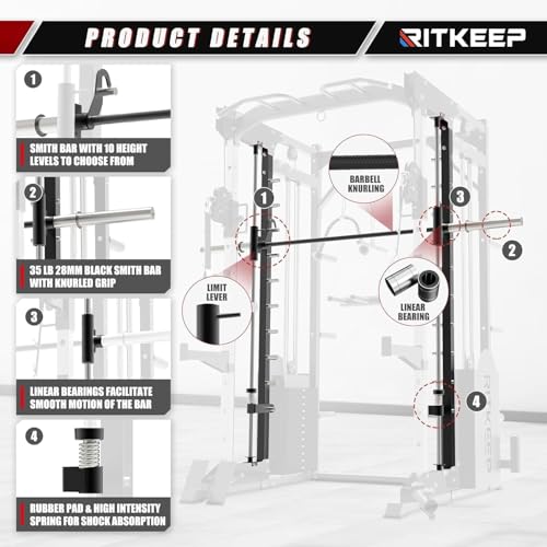 Smith Machine with 320lb Weight Stack C33124