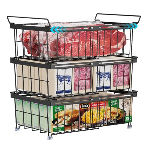 Black 2 Pack Expandable Freezer Organizer Bins P90767