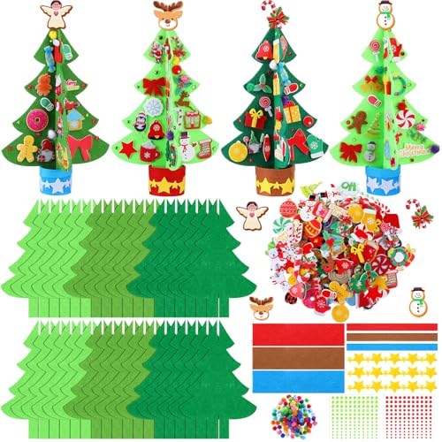 408 Pcs Christmas Tree Felt DIY Craft Kits E944