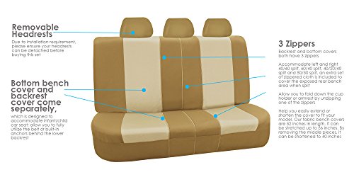 Beige Twill Car Seat Covers Full Set T5660