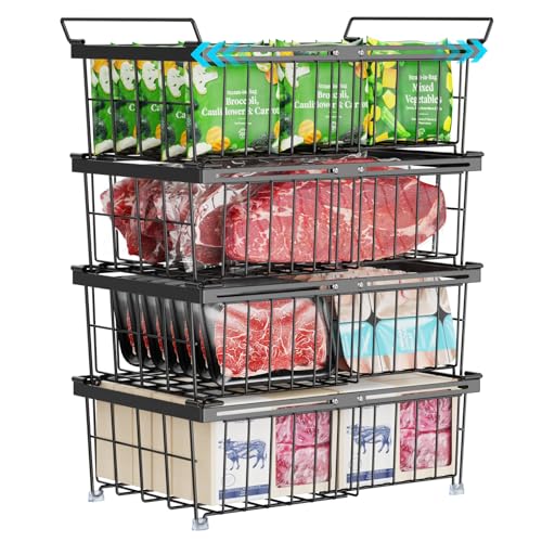 Black 2 Pack Expandable Freezer Organizer Bins P90767