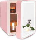 Pink 4 Liter Portable Cosmetic Fridge with Makeup Mirror D564