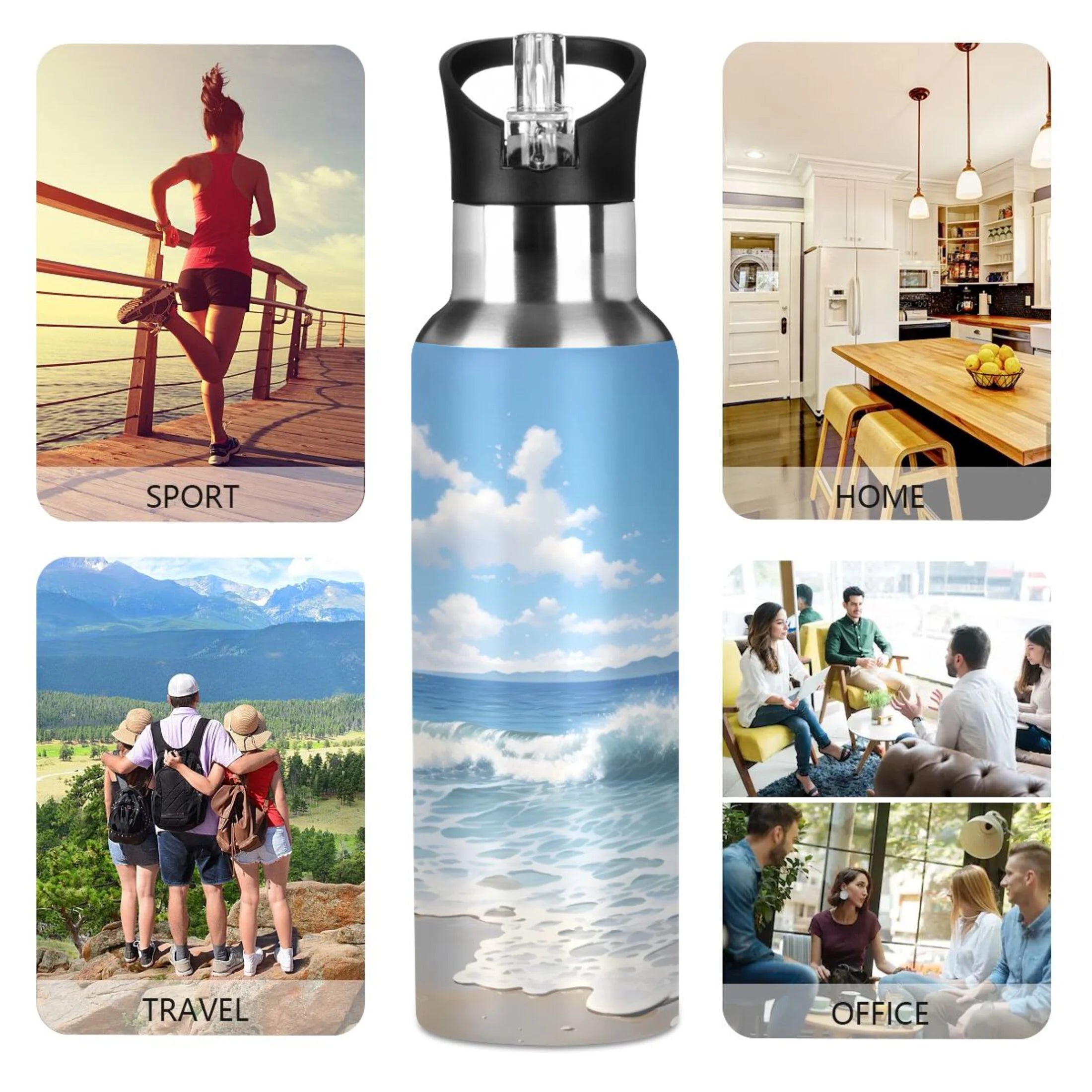 Insulated Stainless Steel Water Bottle with Straw Lid 20 oz G6150