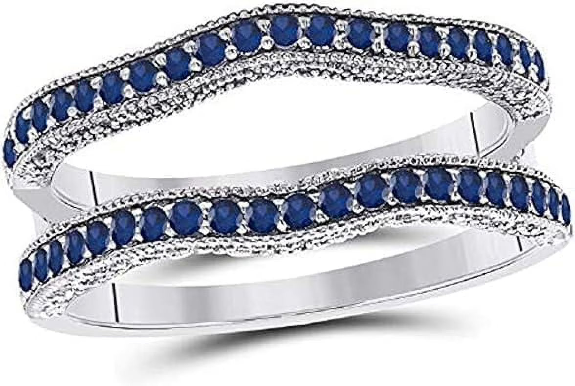 925 Sterling Silver Blue Sapphire Ring S537