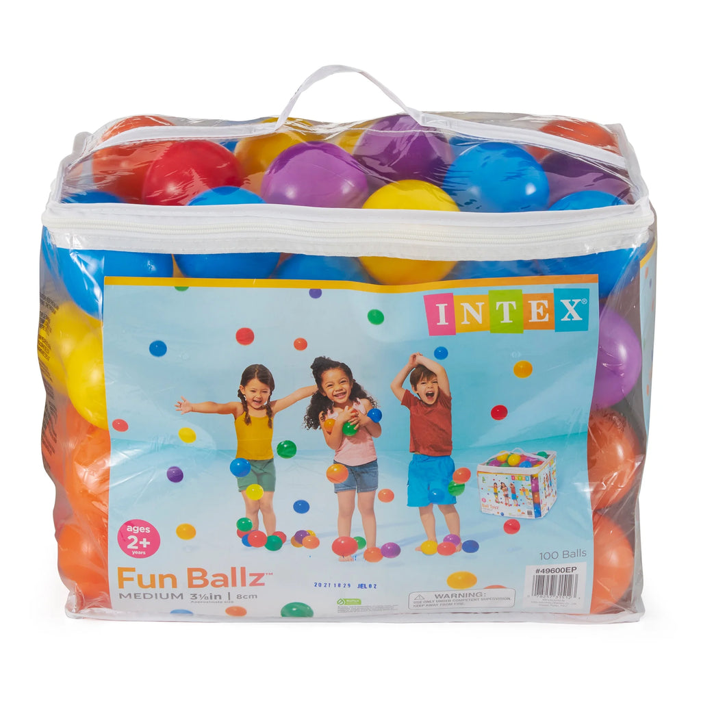 100 Large & 100 Small Plastic Multi-Colored Balls Y8139