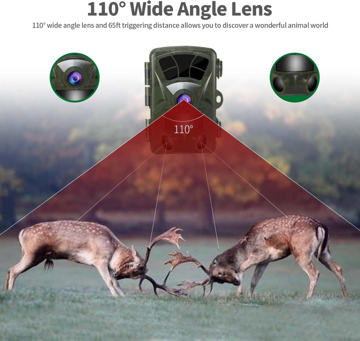 2.4" LCD 32MP 4K IP66 Waterproof Deer Camera, Pack of 2 Z10029
