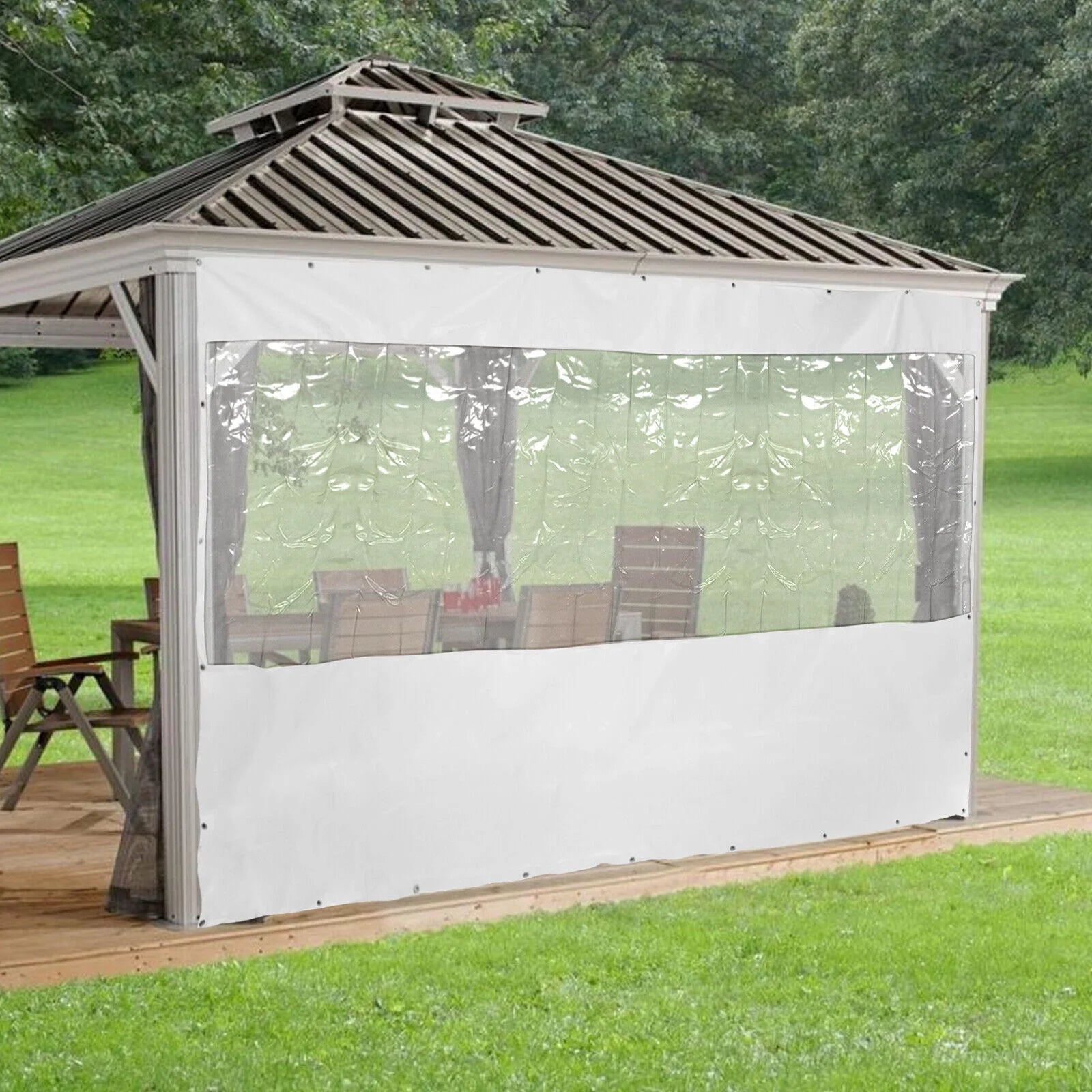 Clear PVC Rain Cloth Tarp Tarpaulin Awning Canopy Patio Enclosure Waterproof Curtain P275