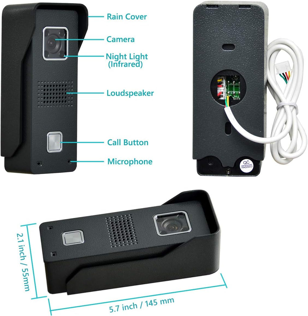 7 Inches Wired Video Door Phone System with IR Night Vision Camera V148761