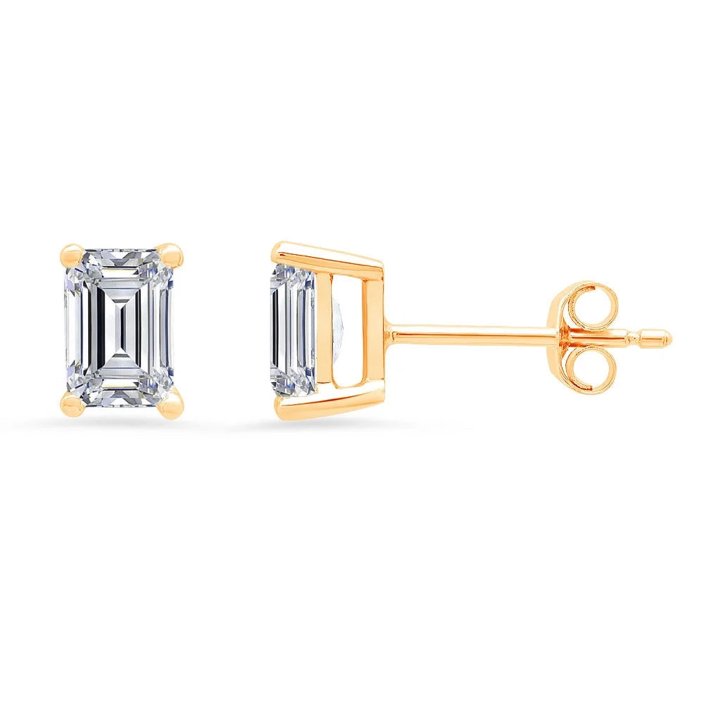 18K Yellow Gold Diamond Stud Earrings F788274